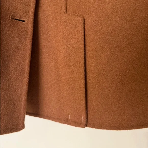 Express Hand Sewn Wool Blend Double Breasted Novelty Button Brown Blazer Jacket - Picture 9 of 15